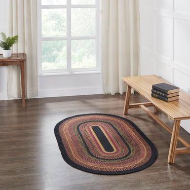 Heritage Farms Jute Braided Rug Oval with Rug Pad 3'x5' VHC Brands - The Fox Decor